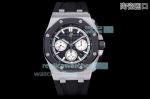 Copy Audemars Piguet Royal Oak Offshore watch Black Dial Black Ceramic Bezel Black rubber Strap